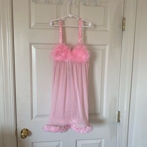 Pink Feathered Women's Babydoll Fembot dress